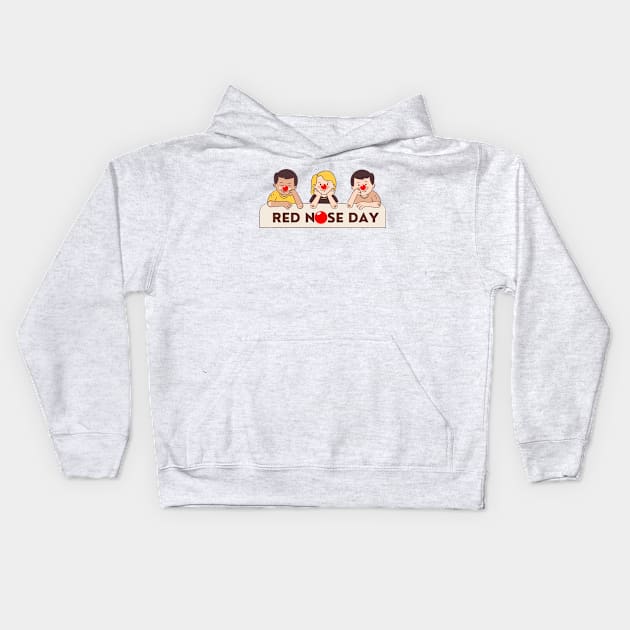 Red Nose Day Kids Hoodie by DAHLIATTE